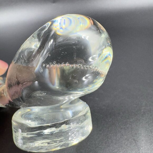 Vintage Venetian Hand Blown Clear Glass Whale Sculpture Figurine Decor Glass VTG - Picture 5 of 11